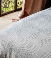 Plaid Concerto en gaze de coton - Blanc crème