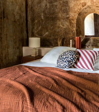 Plaid Concerto en gaze de coton - Marron