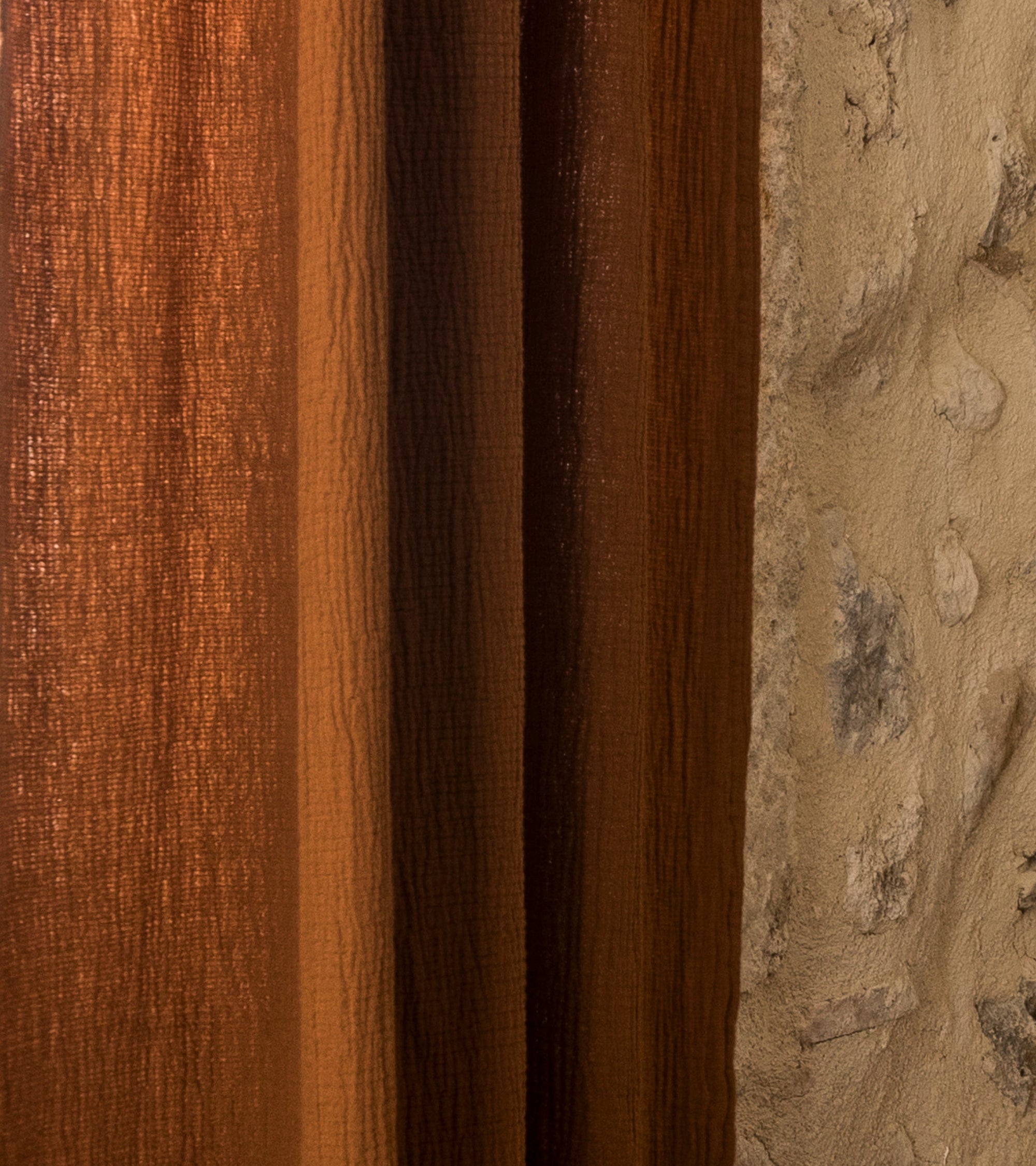 Rideau Bambina en gaze de coton - Marron