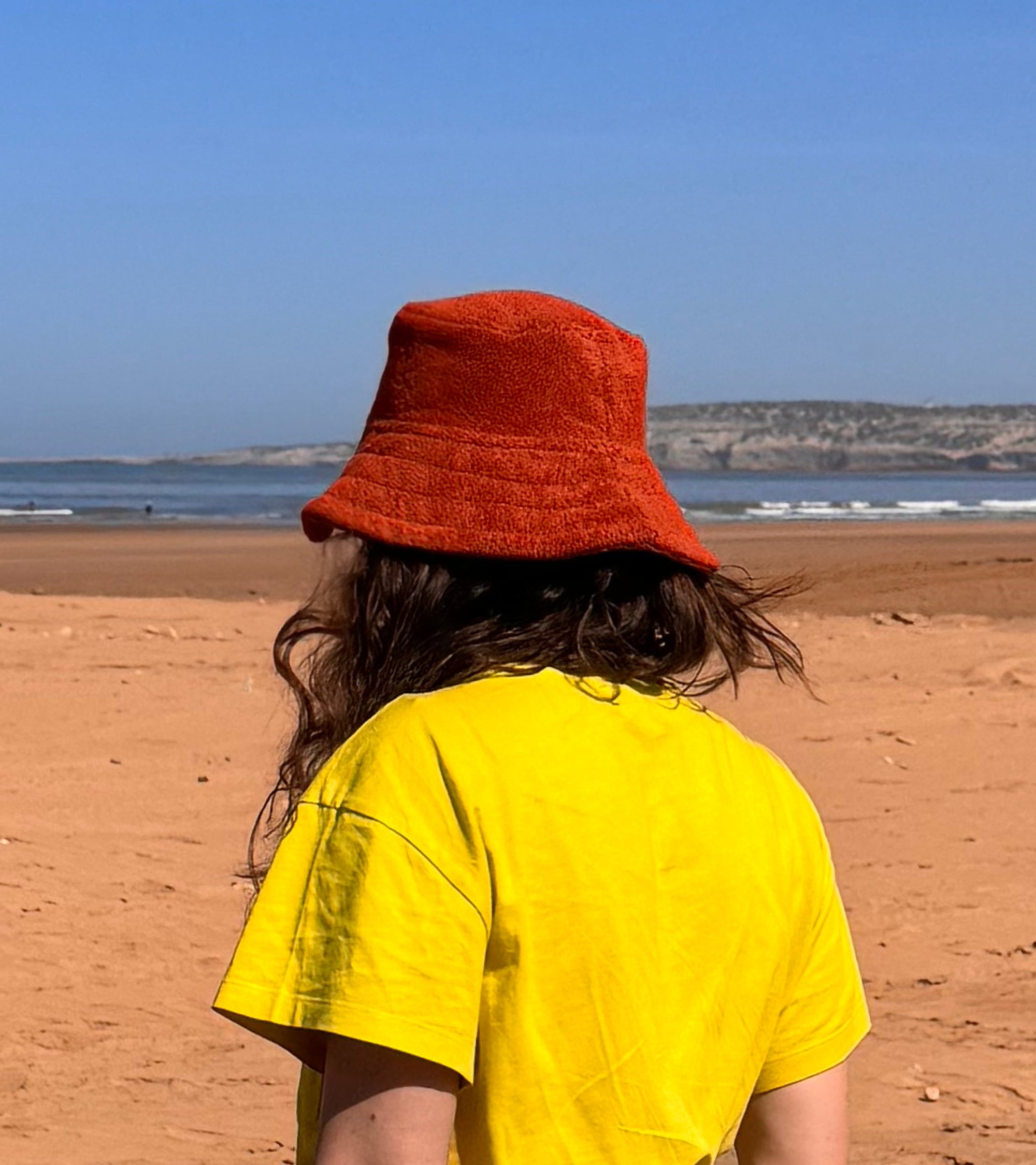 Bob de plage Maremma en éponge - Brique