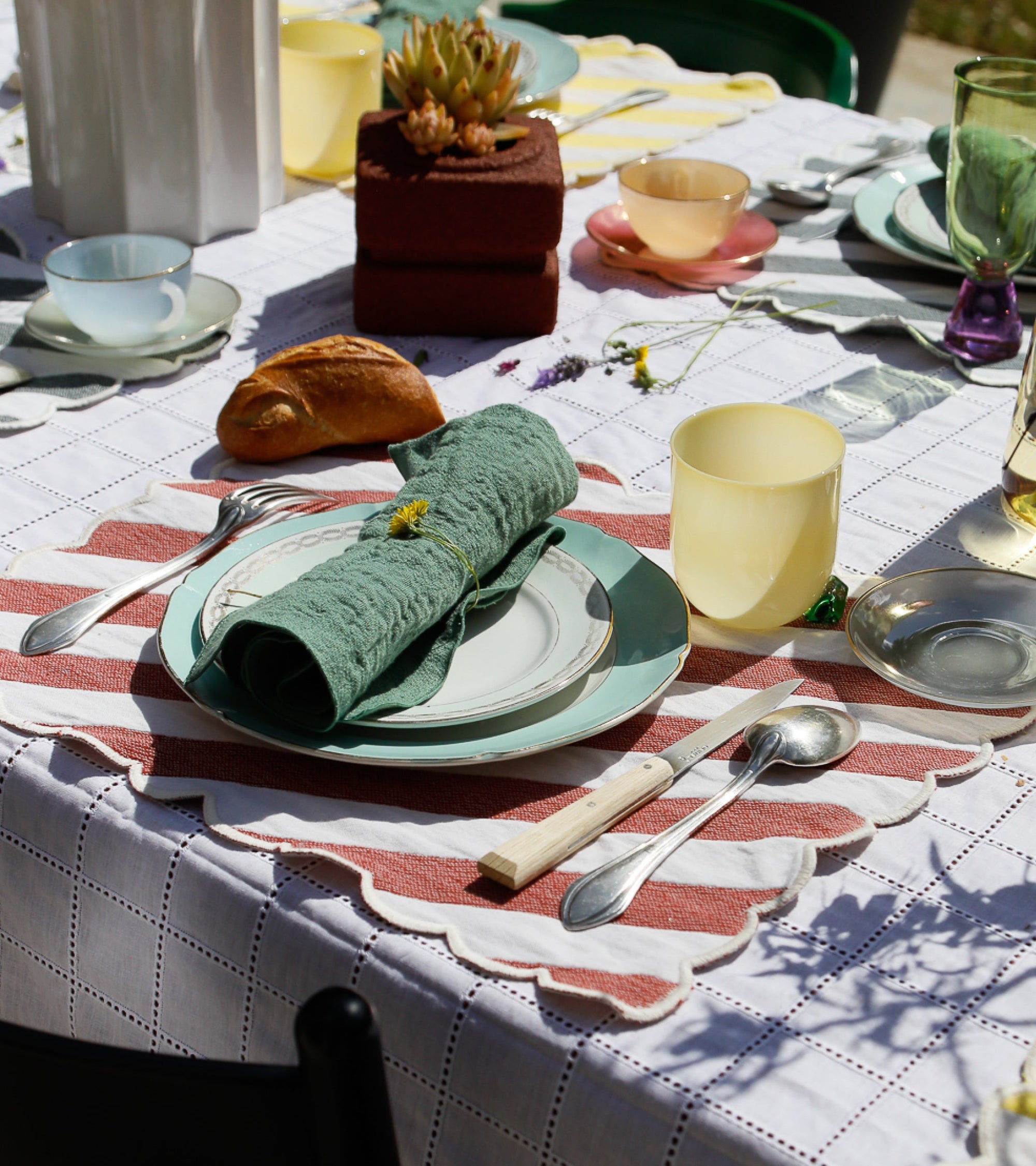 Serviette de table Tavola en lin - Vert