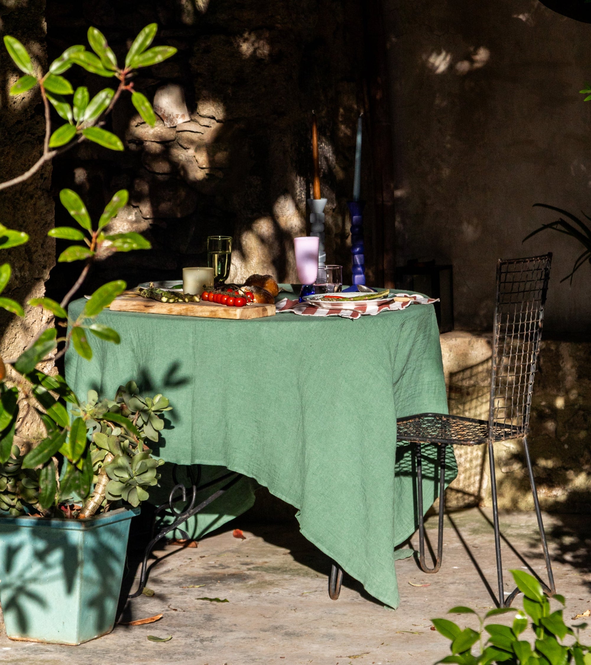 Nappe Tavola en lin - Vert