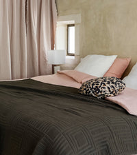Plaid Concerto en gaze de coton - Gris charbon