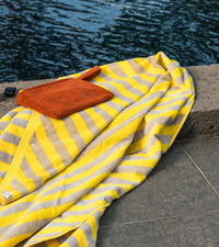 Drap de plage - Jaune Et Gris