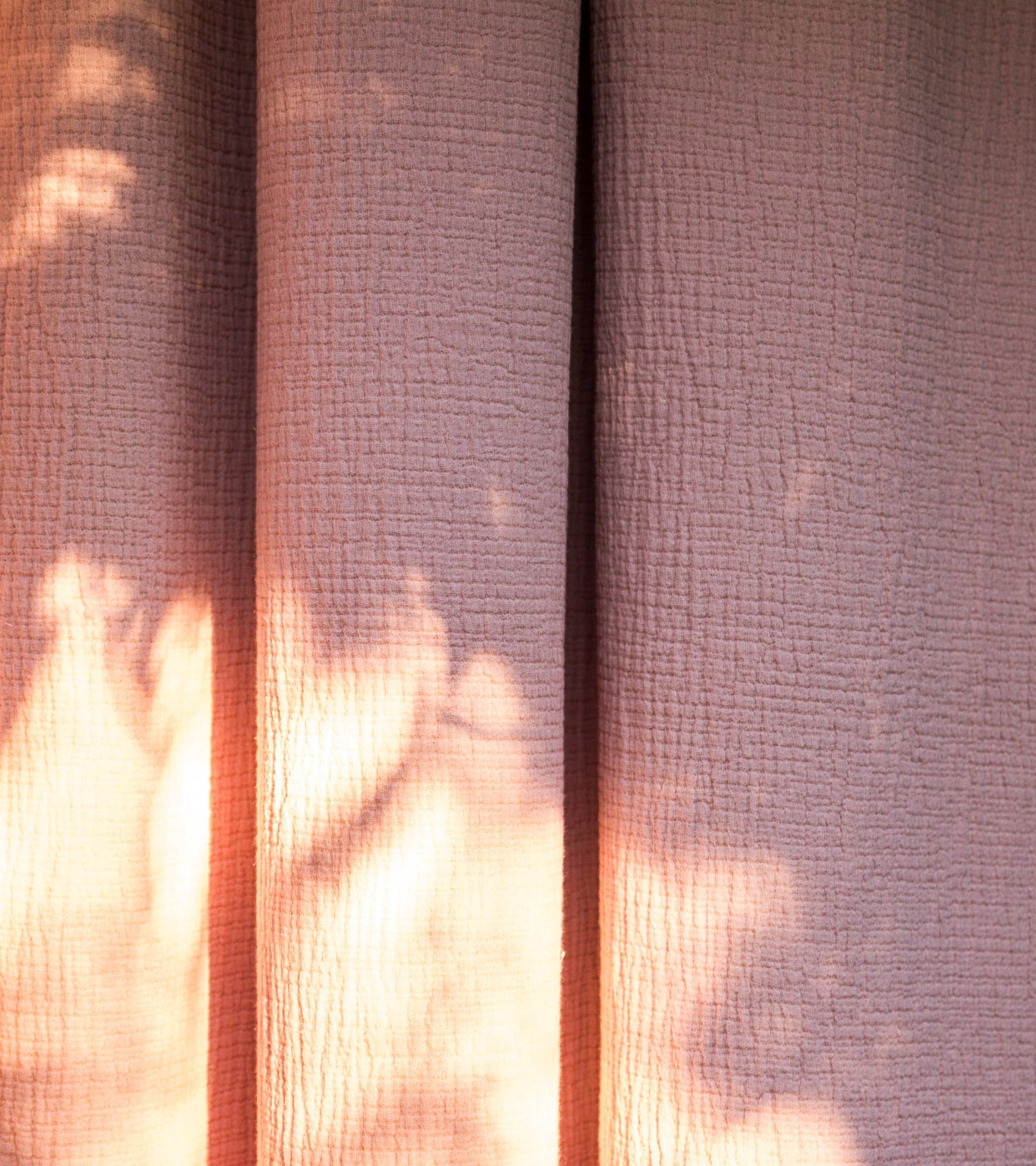 Rideau Bambina en gaze de coton - Rose poudré
