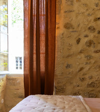 Rideau Bambina en gaze de coton - Marron