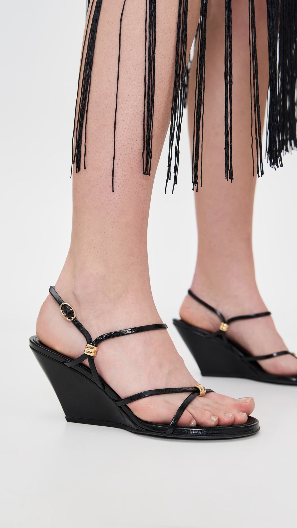 Sandales compensées à brides en cuir - Azure Blue