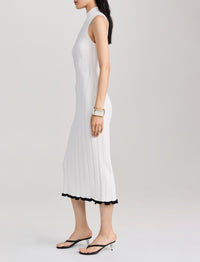 Robe en tricot Kim en côtes pointelle compactes - Black