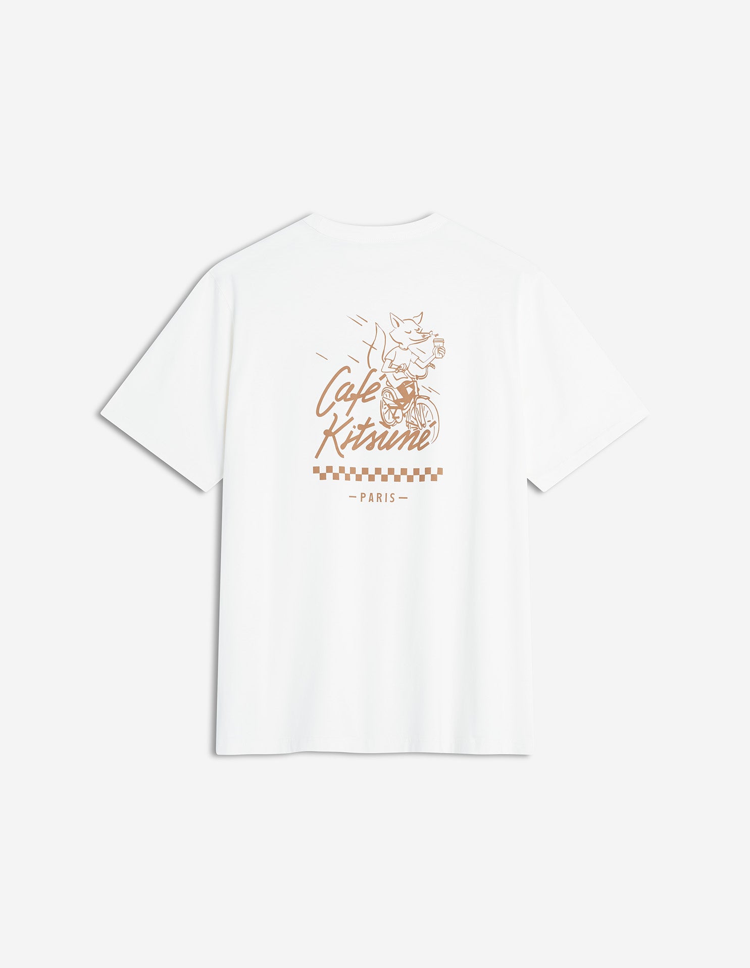 Barista Fox print short-sleeved T-shirt - Tapioca