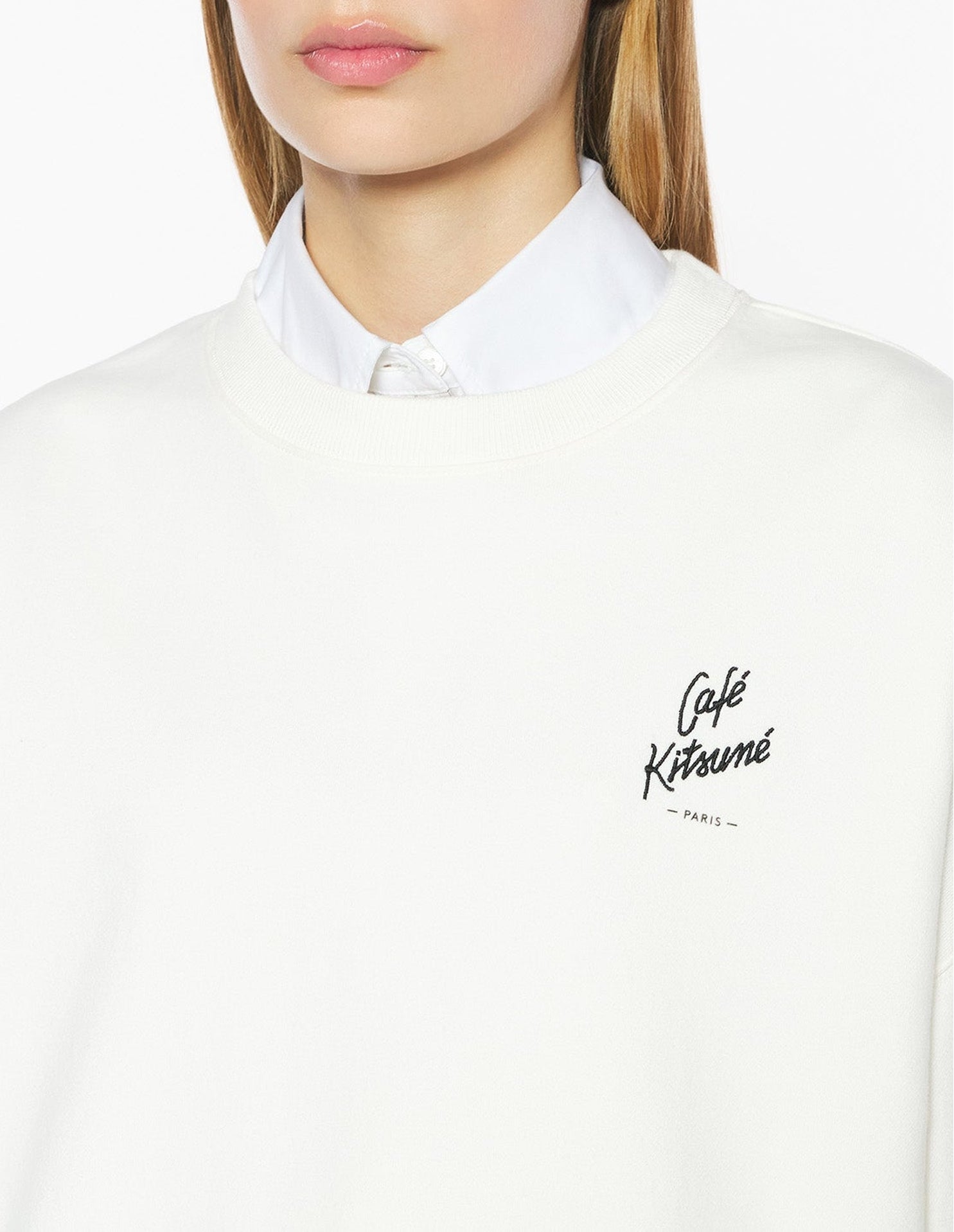 Café Kitsuné embroidered sweatshirt - Tapioca