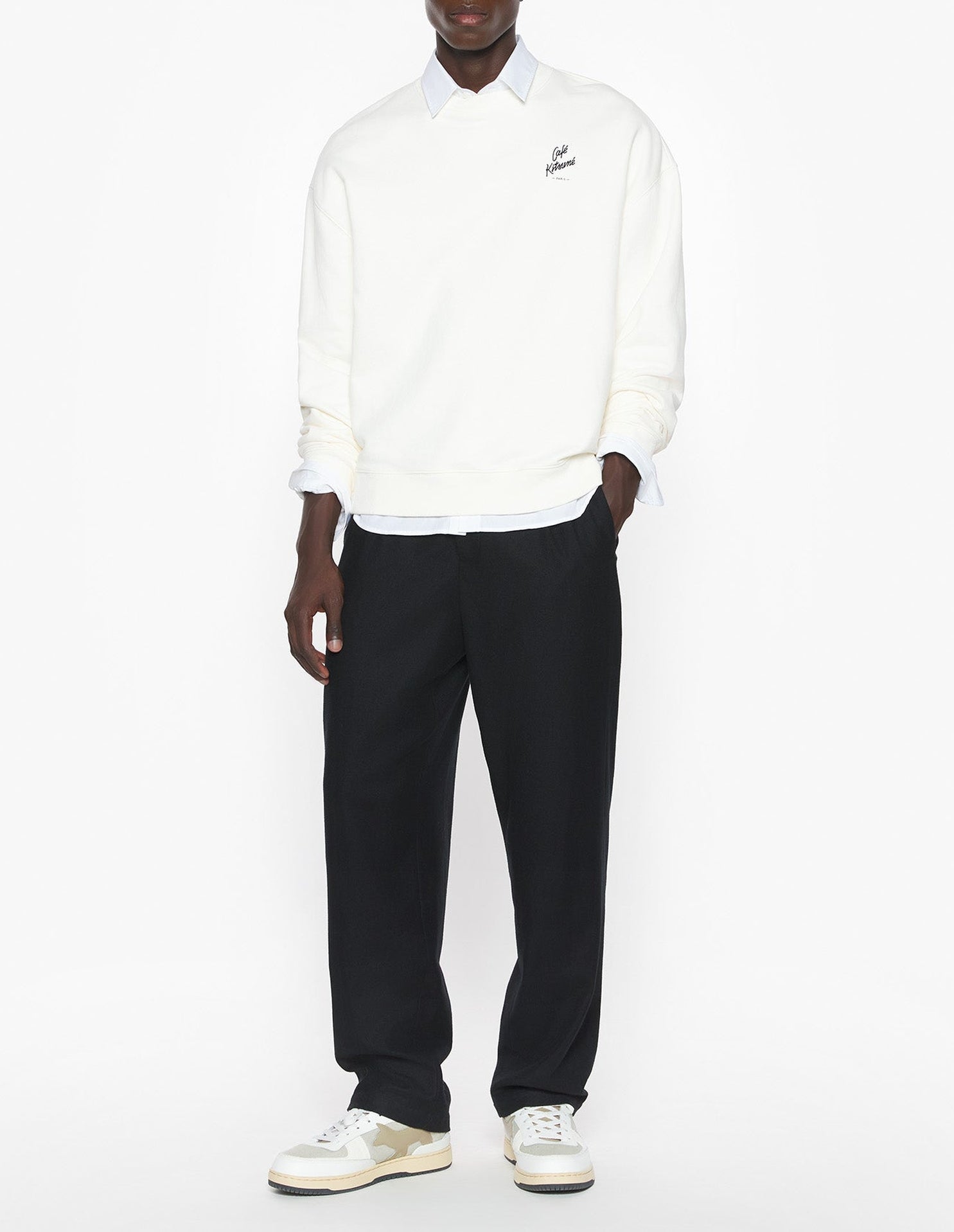 Café Kitsuné embroidered sweatshirt - Tapioca