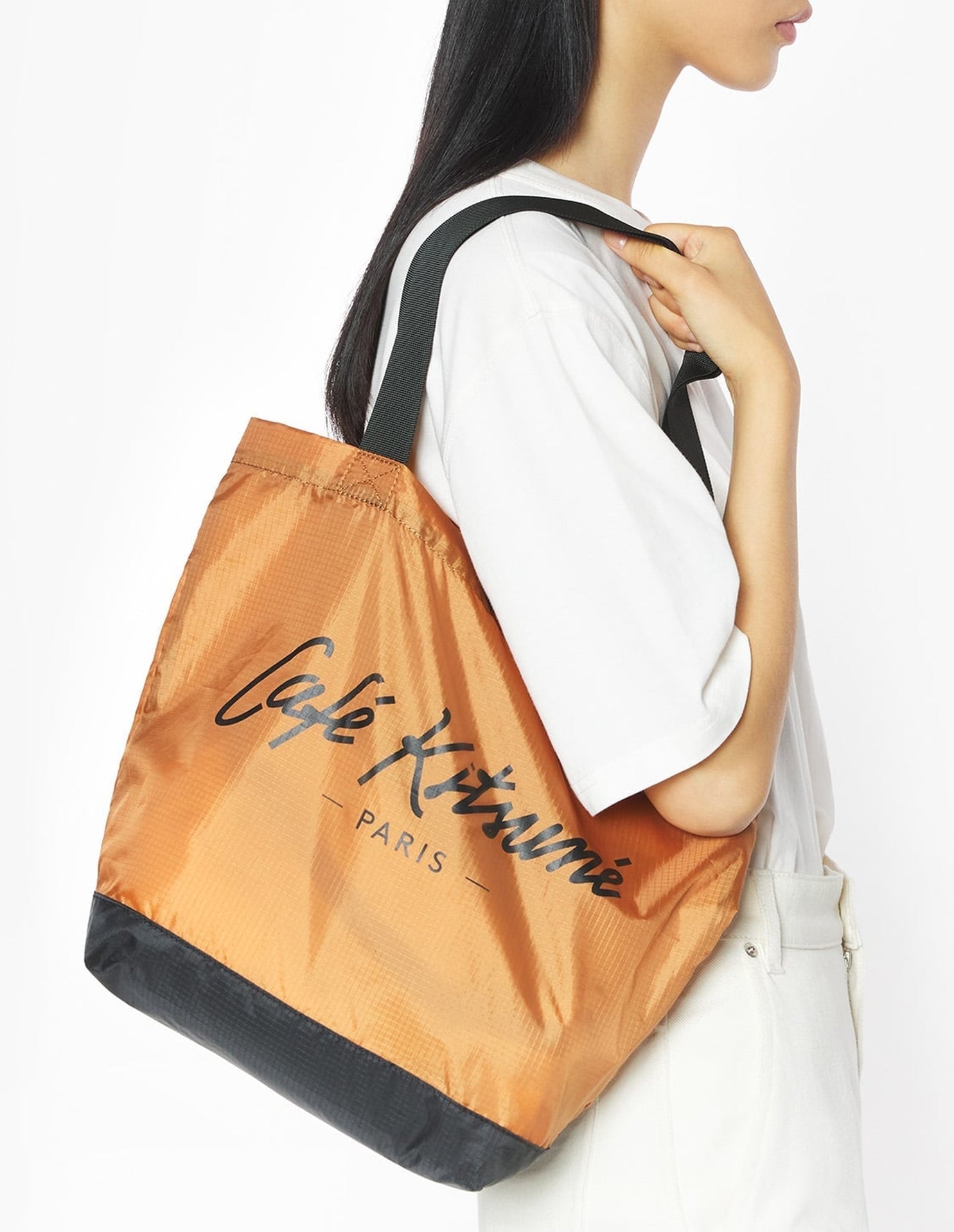Sac cabas pliable Café Kitsuné - Almond & Black