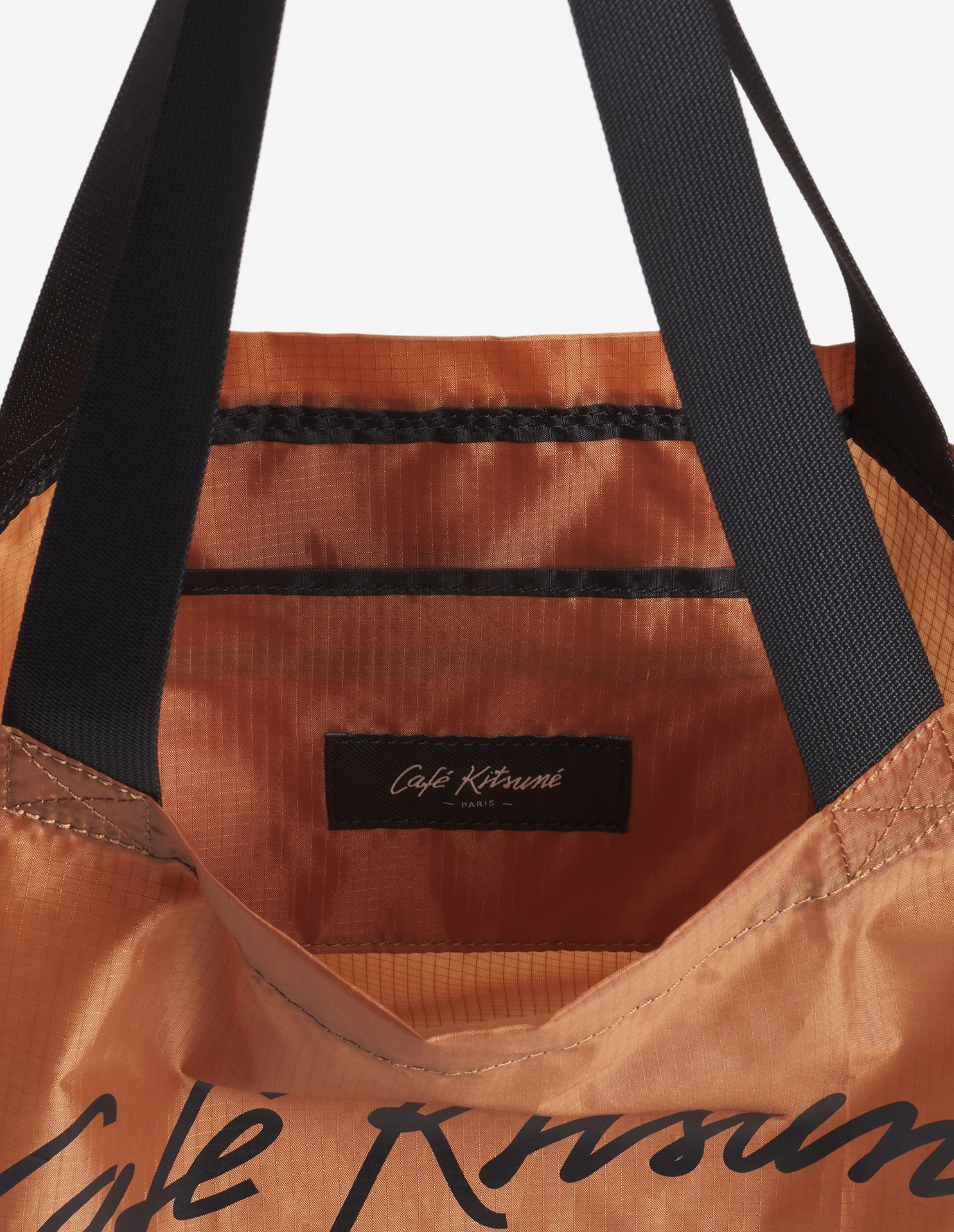 Café Kitsuné foldable shopping bag - Almond & Black