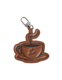 Porte-clés Coffee Cup en cuir - Mocha