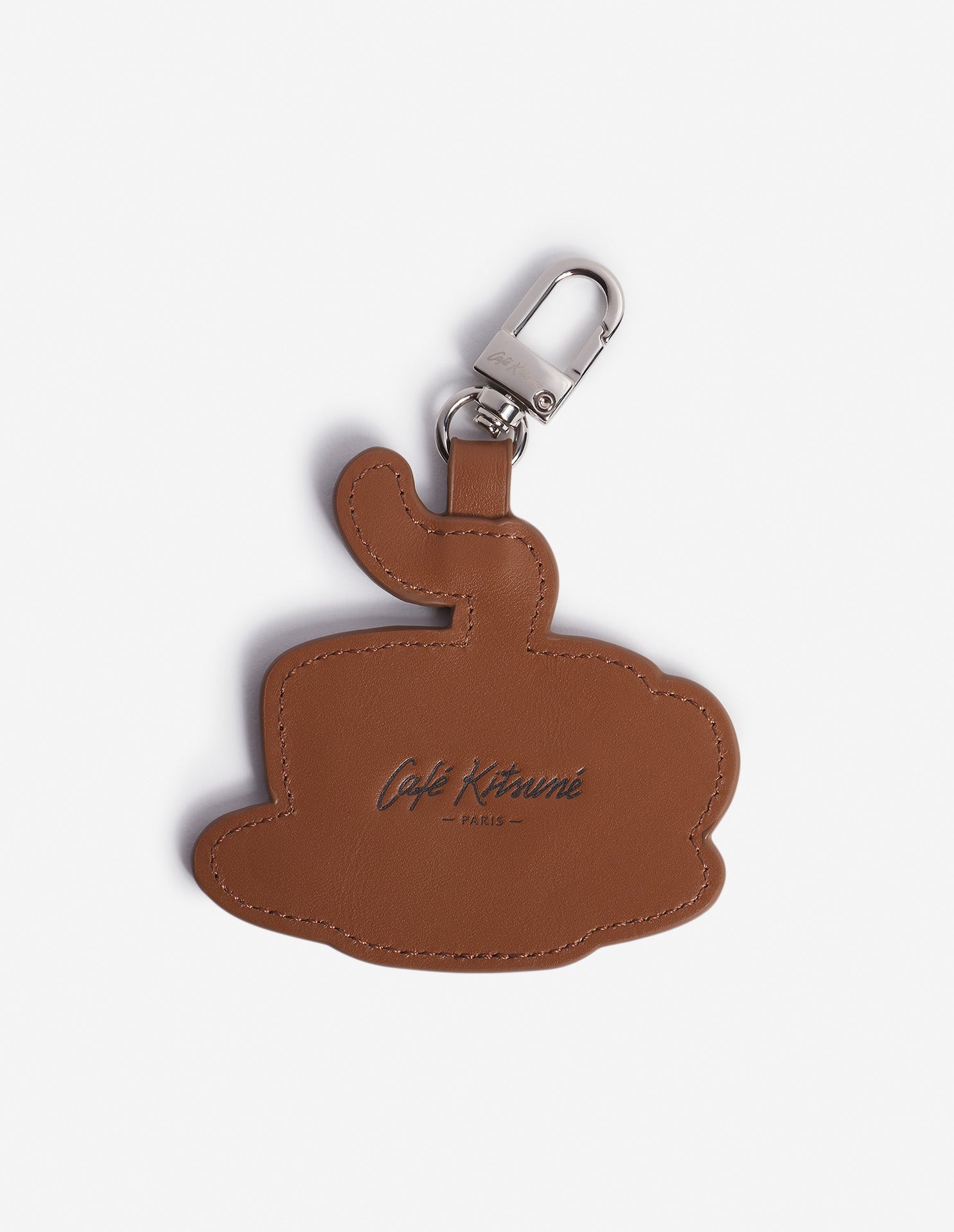 Leather Coffee Cup Keyring - Mocha