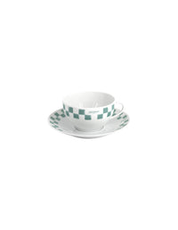 Tasse à cappuccino et soucoupe en porcelaine - White & Matcha