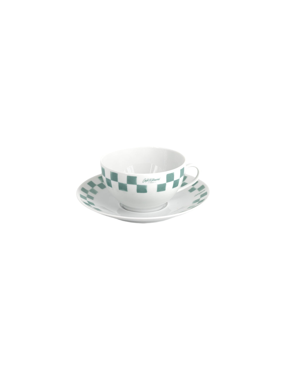 Tasse à cappuccino et soucoupe en porcelaine - White & Matcha