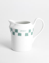 Checkerboard Porcelain Milk Jug - Tapioca/Pale Mint