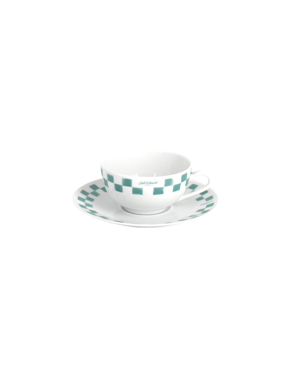 Tasse et soucoupe Café Kitsuné en porcelaine - White & Matcha