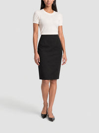 Short A-line jacquard skirt - Black