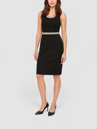 Straight-cut sleeveless cotton dress - Black