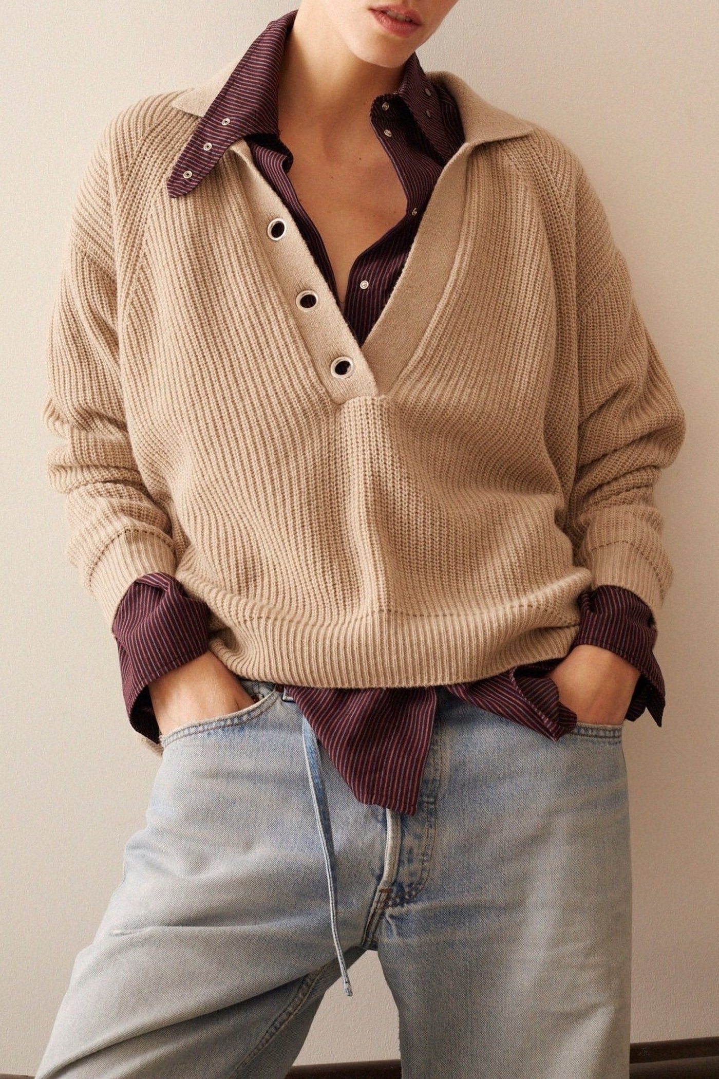 William wool jumper - Ivory