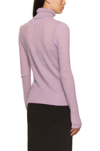 Pull à col roulé en laine - Mauve Multicolor