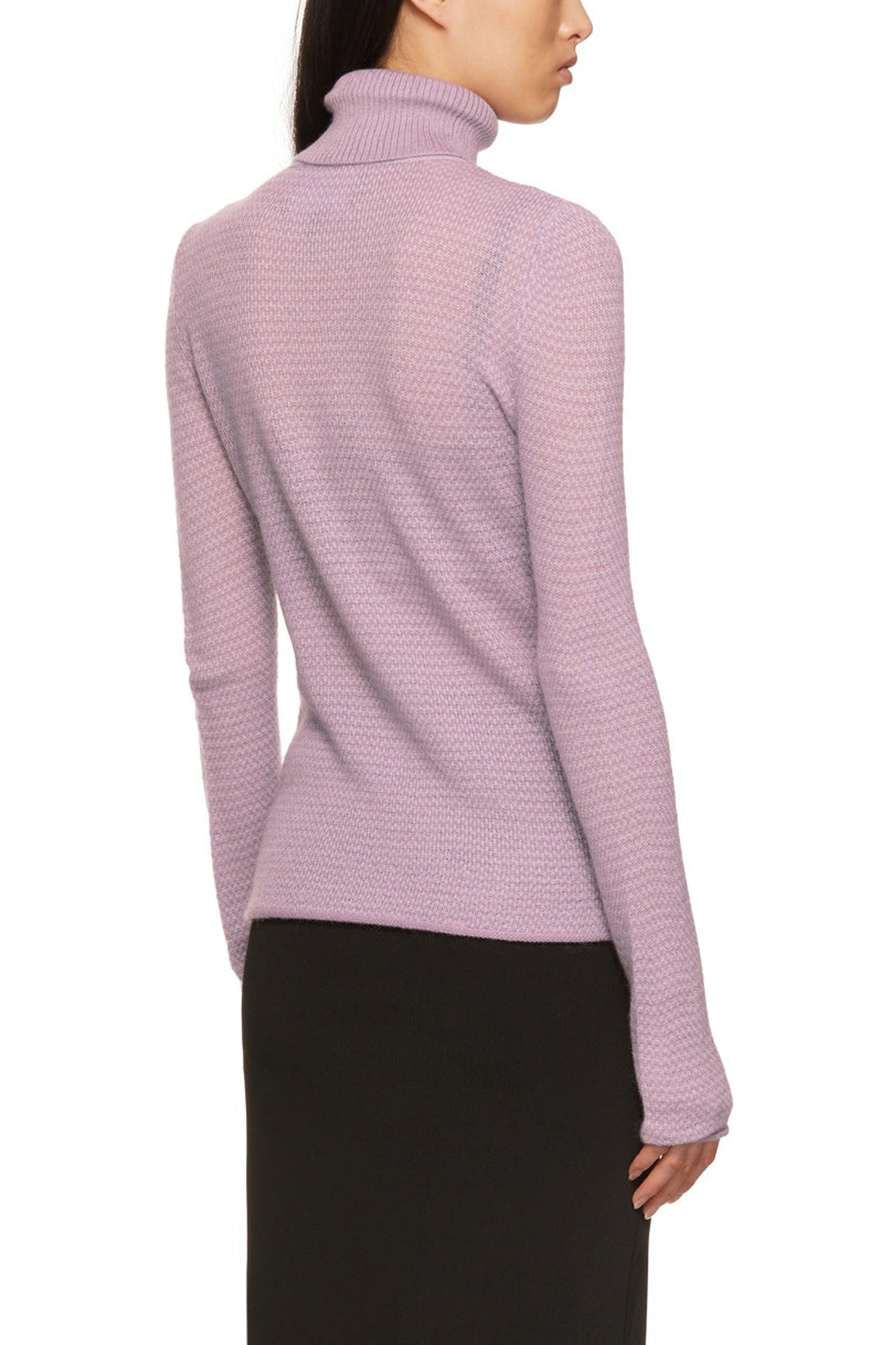 Pull à col roulé en laine - Mauve Multicolor
