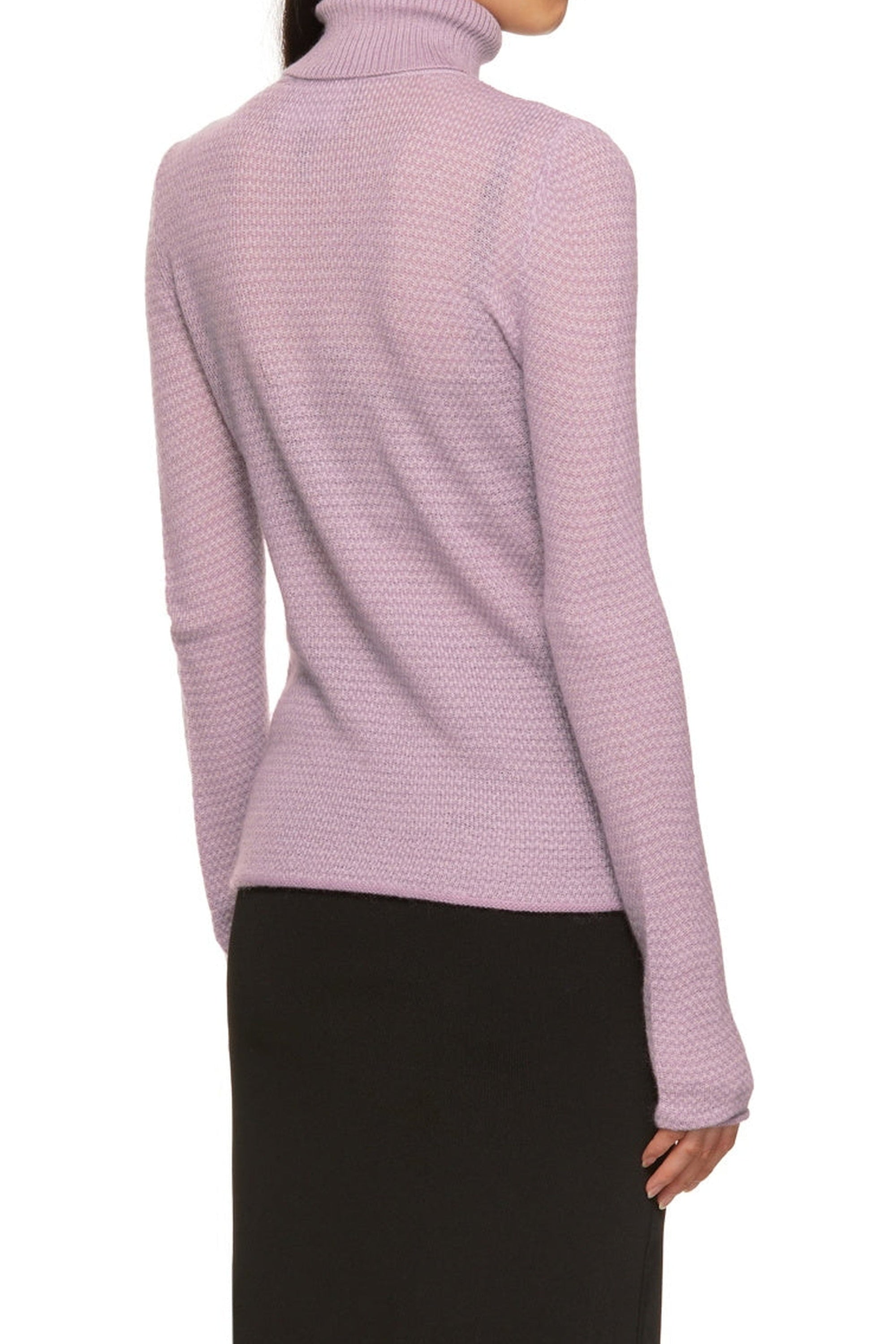 Pull à col roulé en laine - Mauve Multicolor