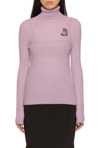 Pull à col roulé en laine - Mauve Multicolor