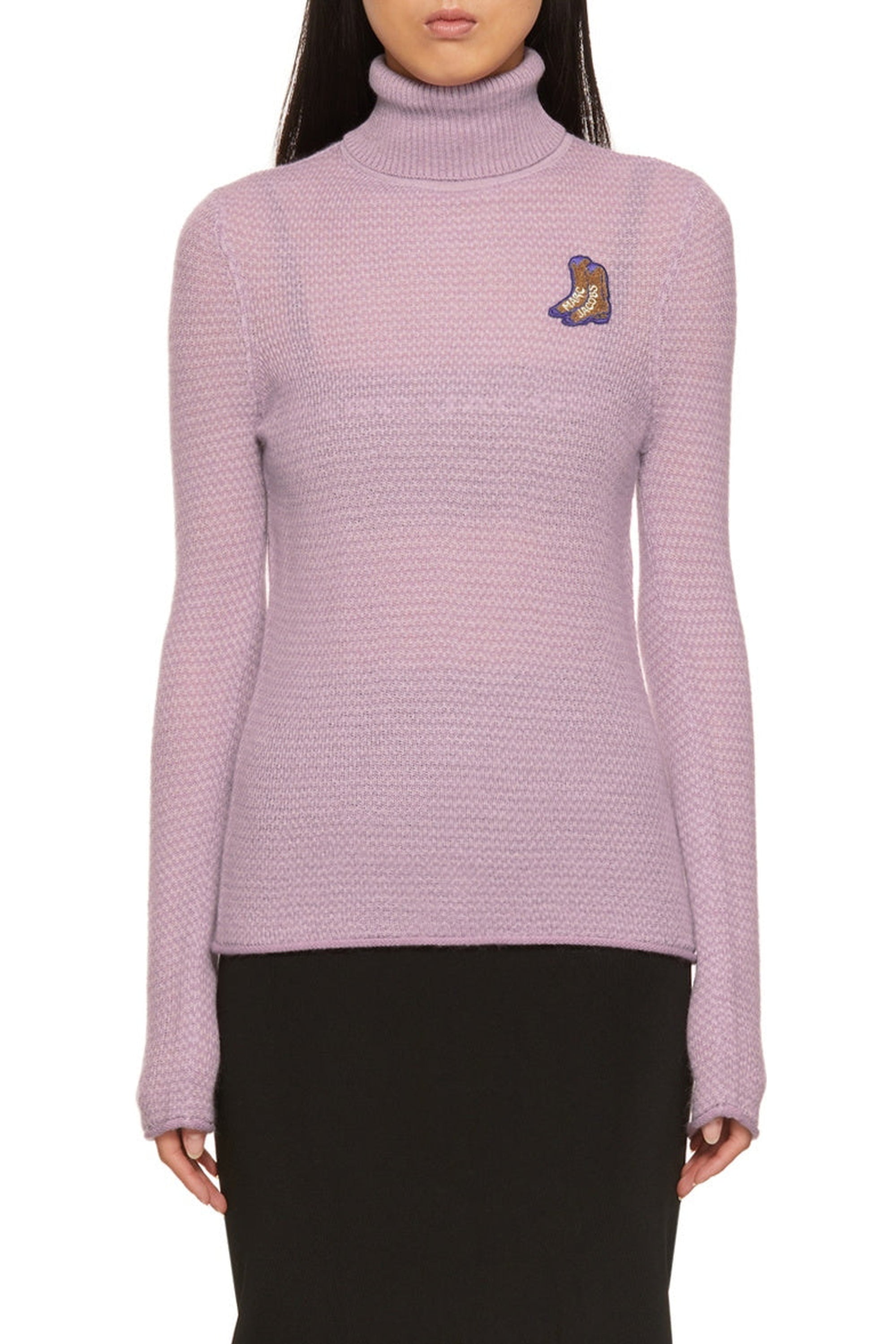 Pull à col roulé en laine - Mauve Multicolor