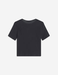 Pointelle Baby Fox Baby Tee-Shirt - Black