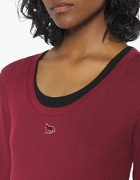 T-shirt à manches longues Baby Fox en jersey côtelé - Red Brown