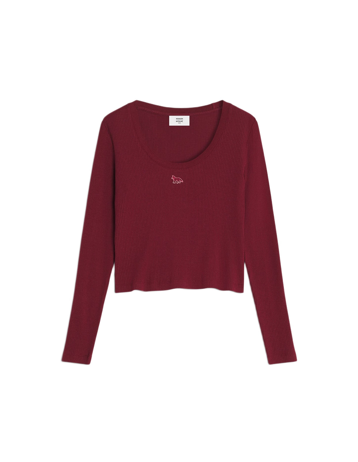 T-shirt à manches longues Baby Fox en jersey côtelé - Red Brown