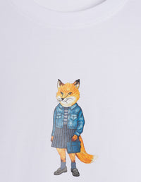 T-shirt Dressed Fox - White