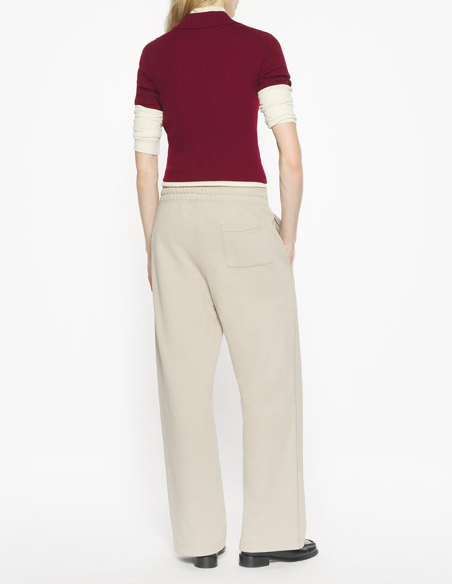 Baby Fox fine wool ribbed polo shirt - Red Brown