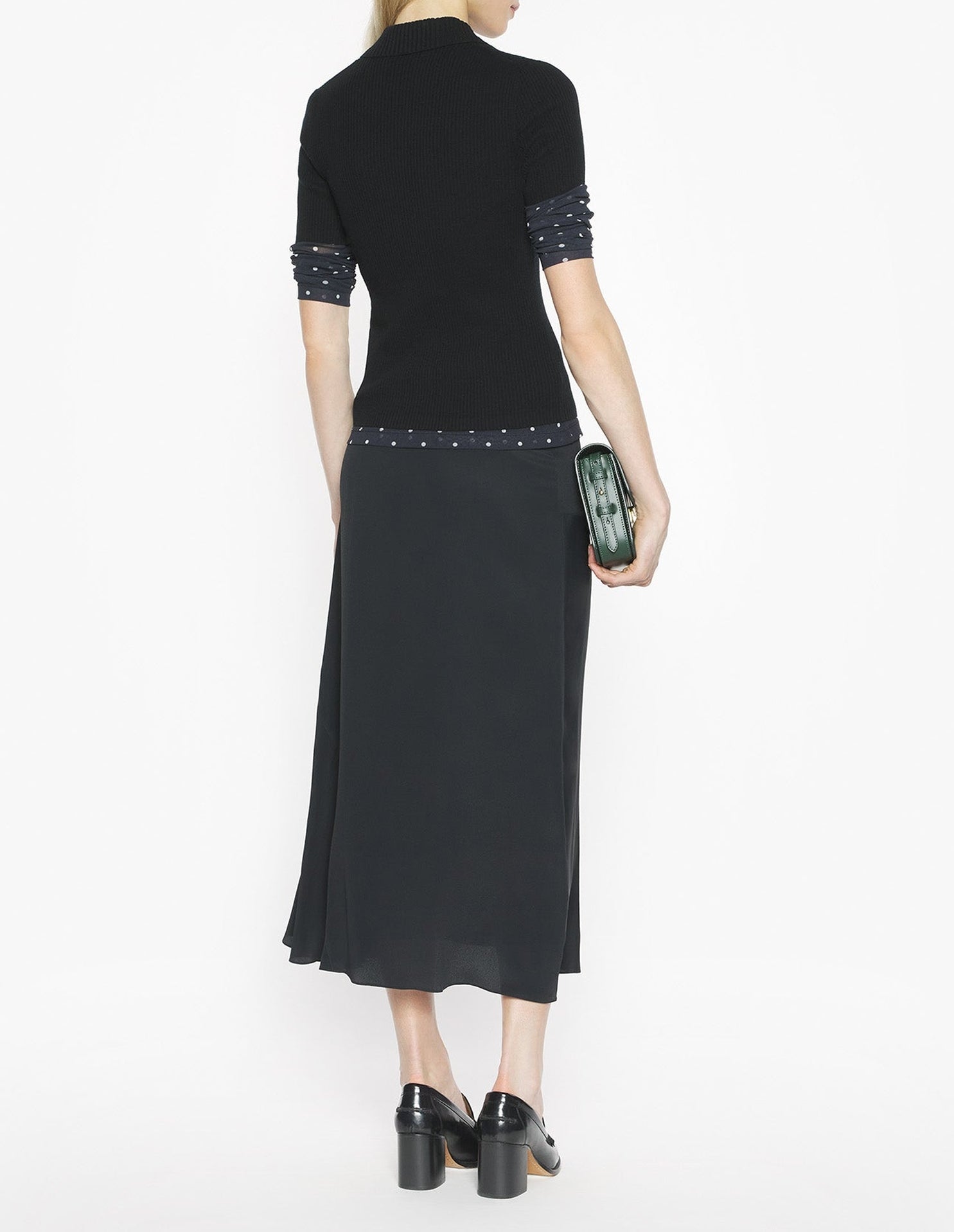 Baby Fox fine ribbed wool polo shirt - Black