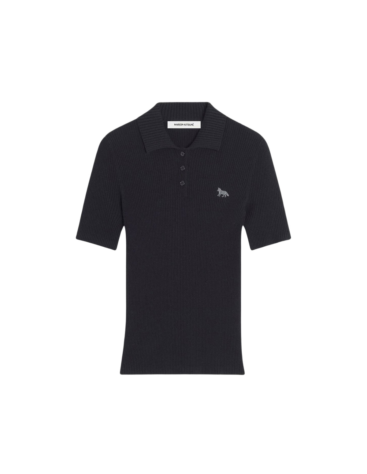 Polo côtelé Baby Fox en laine - Black