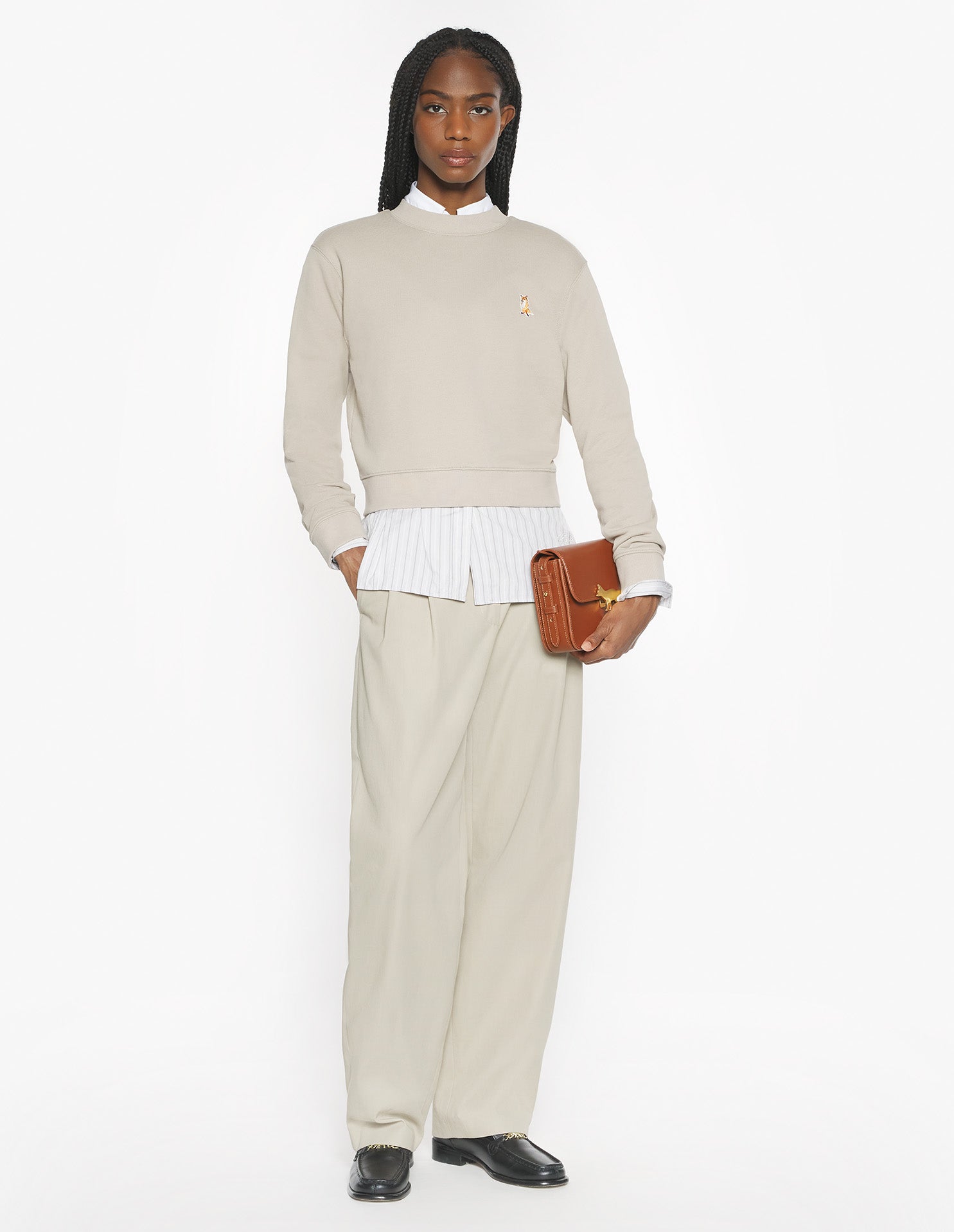 Lady Fox Cropped Sweatshirt - Pure Cashmere