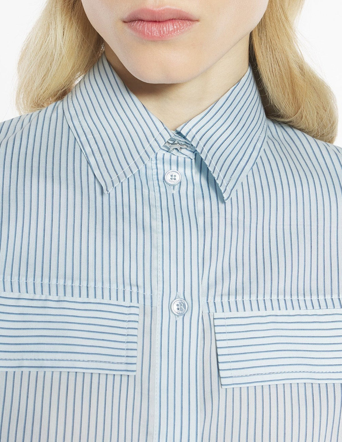 Chemise courte à rayures - Light Blue
