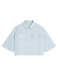 Chemise courte à rayures - Light Blue