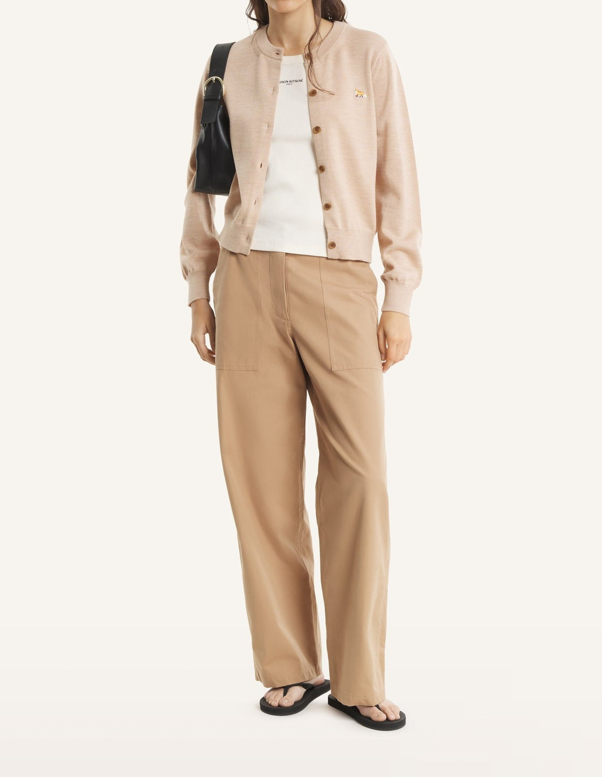 Cardigan Baby Fox en laine - Roasted Almond