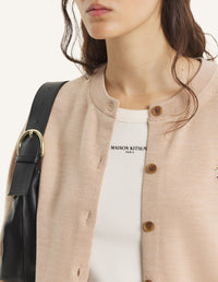 Cardigan Baby Fox en laine - Roasted Almond