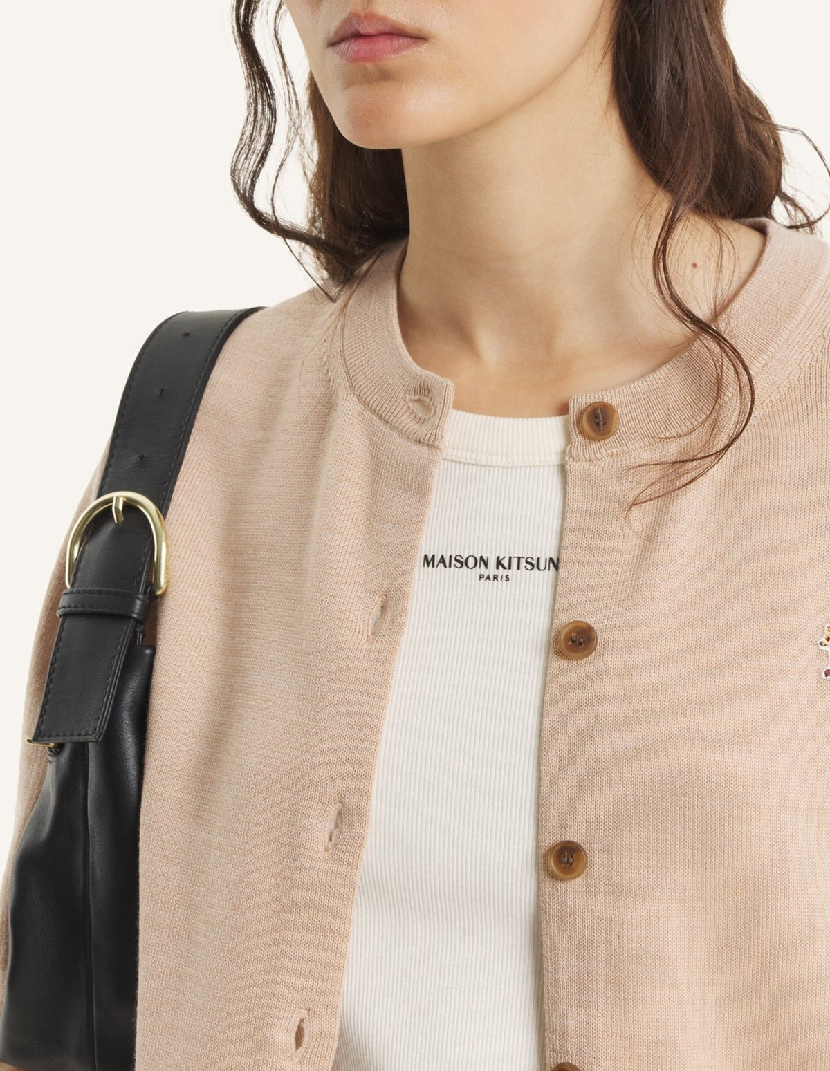 Cardigan Baby Fox en laine - Roasted Almond