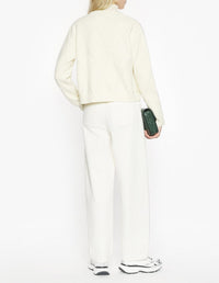 Argyle textured wool cardigan - Parchment White