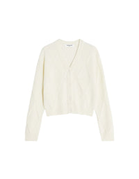 Cardigan texturé en laine - Parchment White