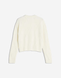 Argyle textured wool cardigan - Parchment White