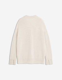 Merino Wool Long Cardigan - Light Beige Melange