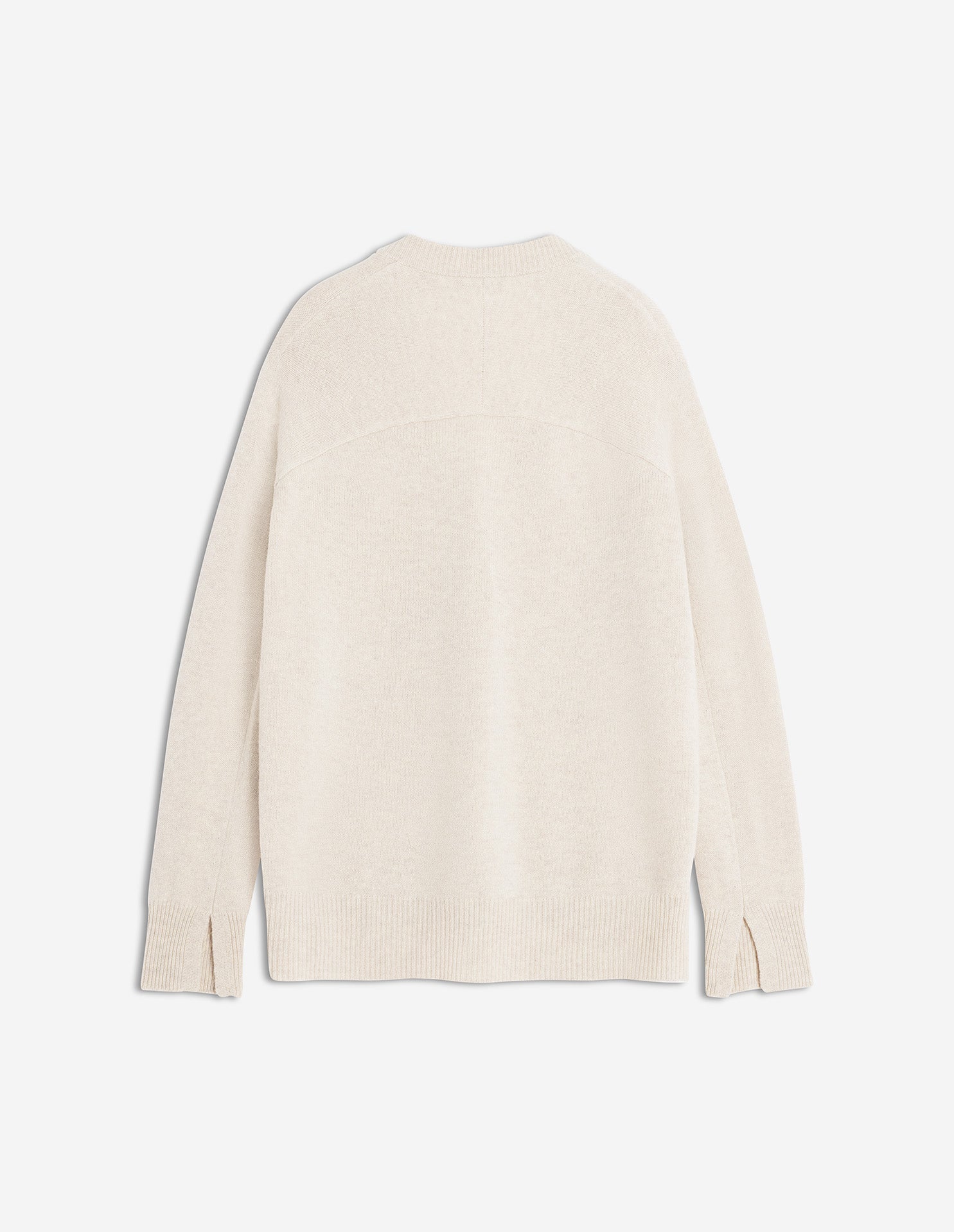 Merino Wool Long Cardigan - Light Beige Melange