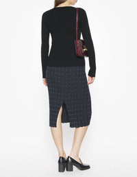 Cardigan en laine côtelée fine - Black